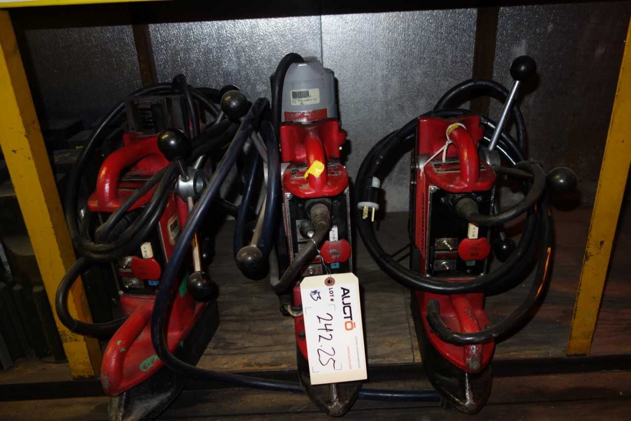 Lot of 3 Milwaukee 2401 120V-AC Magnetic Drill Press - UPRIGHT DRILL PRESSES