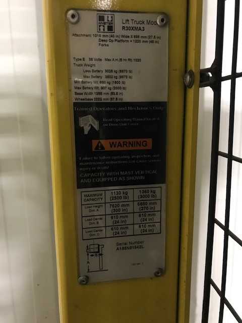 2013 Hyster R30XMA3 order picker Grand Rapids MI - ORDER PICKER