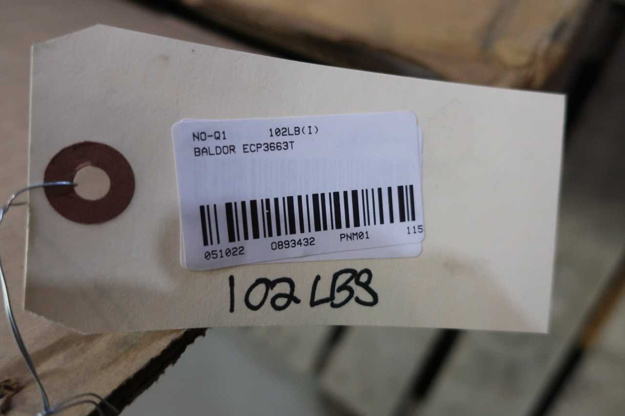 BALDOR ECP3663T 184T 3PH 5HP 3490RPM 230/460V-AC AC MOTOR - ELECTRIC MOTORS