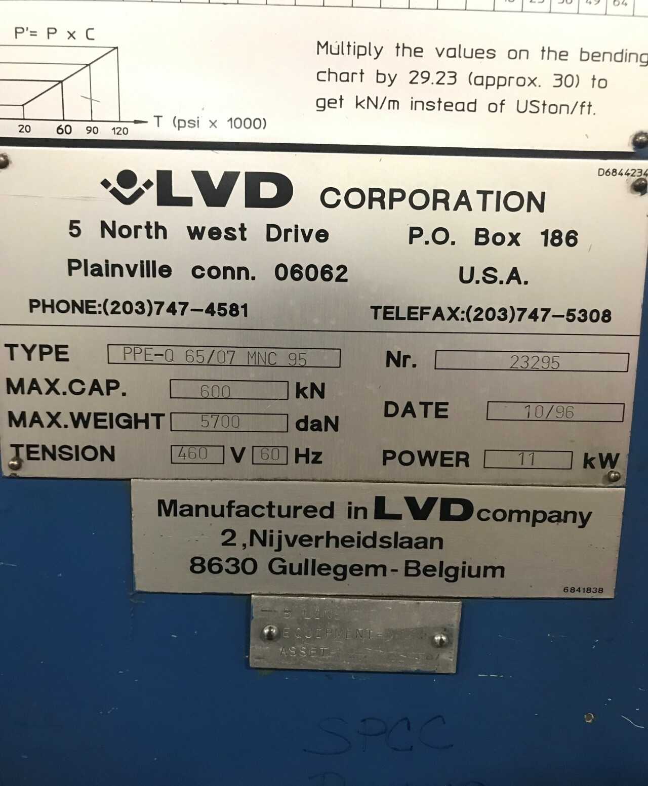 LVD Corporation PPE-Q 65/07 MNC 95 Press Blake - PRESSES