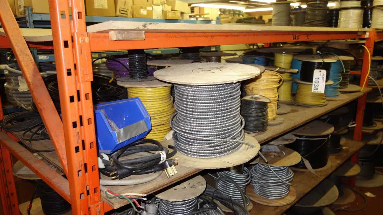 LOT OF ASSORTED SPOOLS OF WIRE - ELECTRICAL COMPONENTS