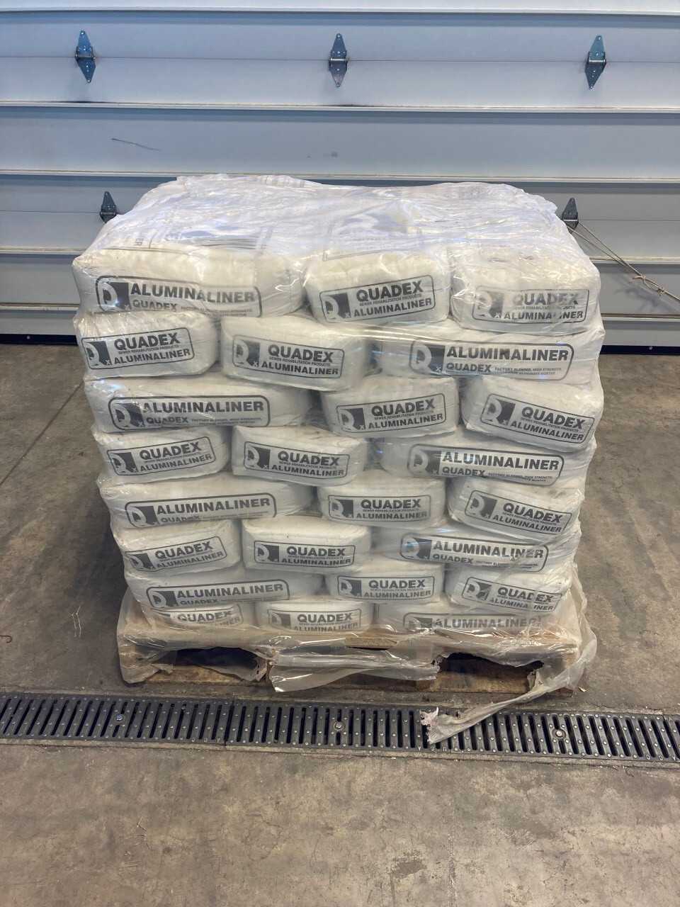 Lot of 3 Pallets With 56 Quadex Aluminaliner 60lb Bags of Mortar on Each Pallet  **NEW** - INDUSTRIAL PARTS