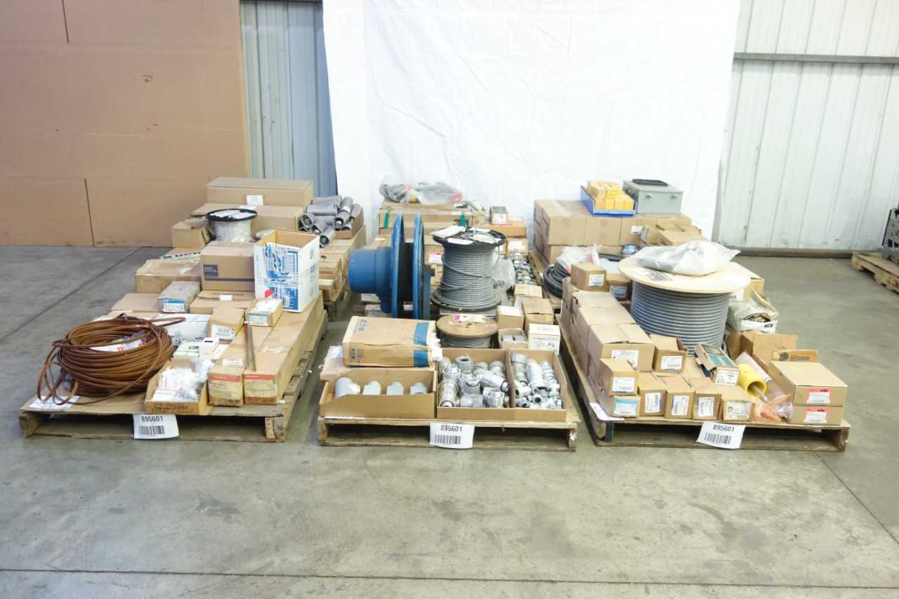 6 PALLETS OF ASSORTED ELECTRICAL CONDUIT, FITTINGS, AND HARDWARE - ELECTRICAL COMPONENTS