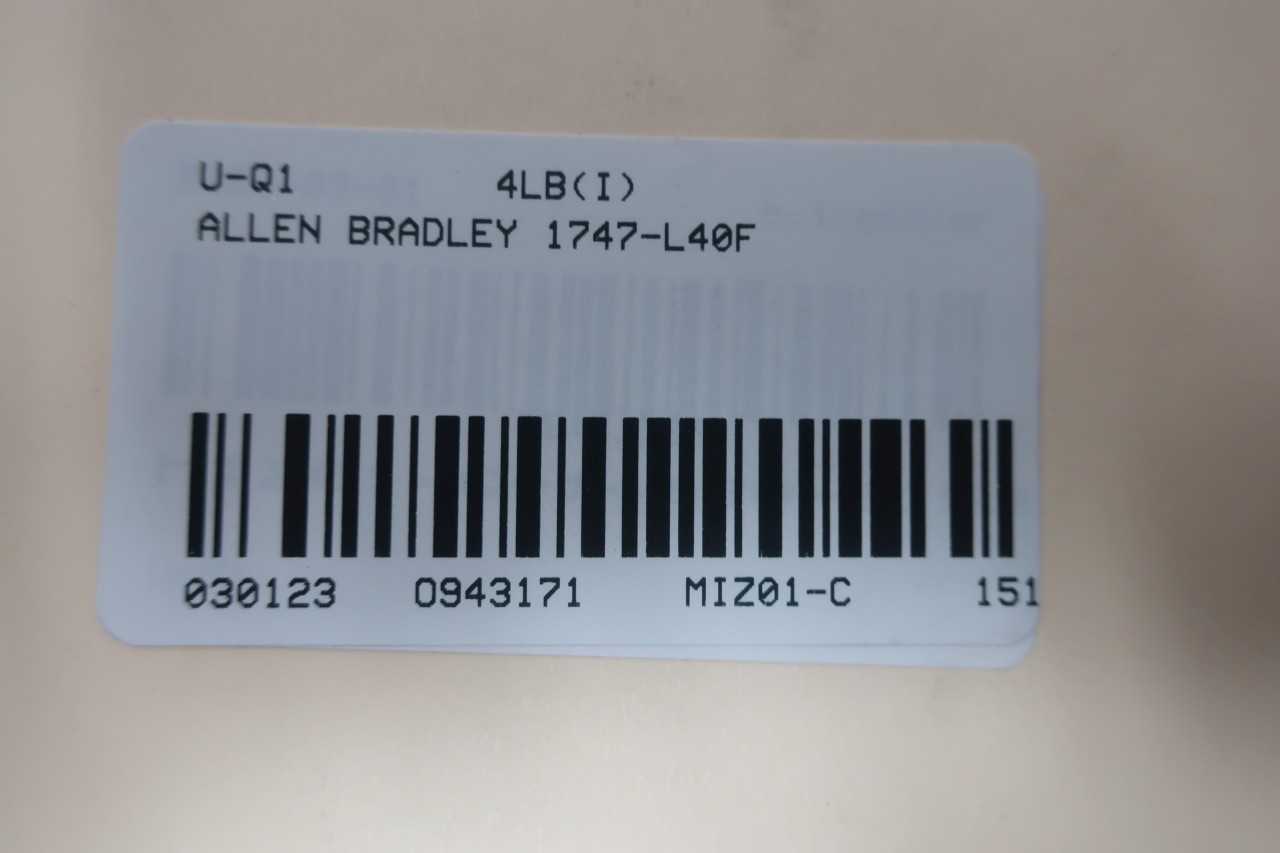 ALLEN BRADLEY 1747-L40F SER A PROCESSOR MODULE - AUTOMATION & CONTROLS