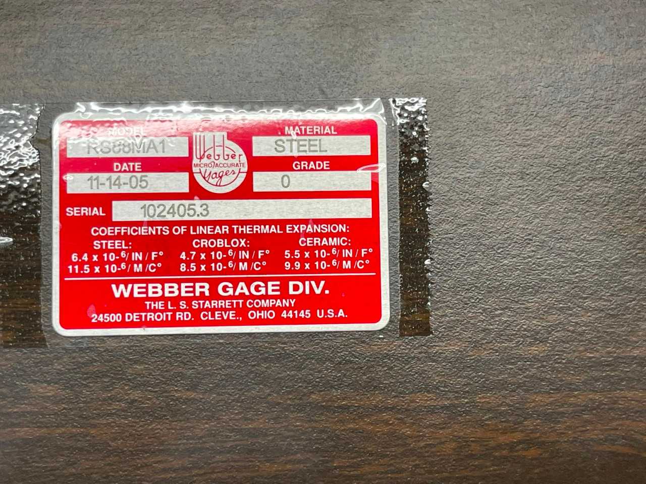 Starrett RS88MA1 Gage Block Set - ELECTRIC POWER TOOLS