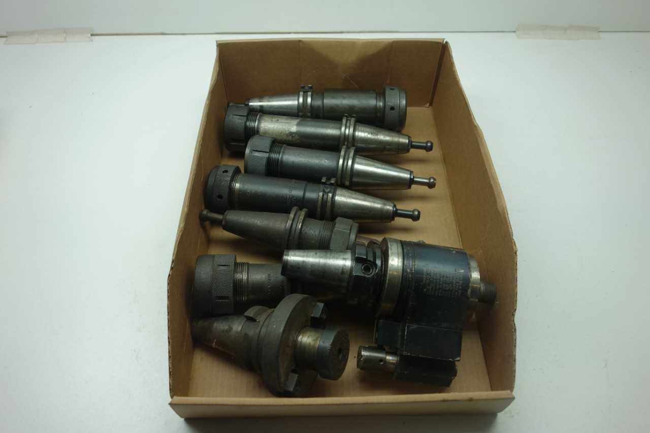 LOT OF ASSORTED CAT40 TOOL HOLDERS WITH ATTACHMENTS - LYNDEX - ELECTRIC POWER TOOLS
