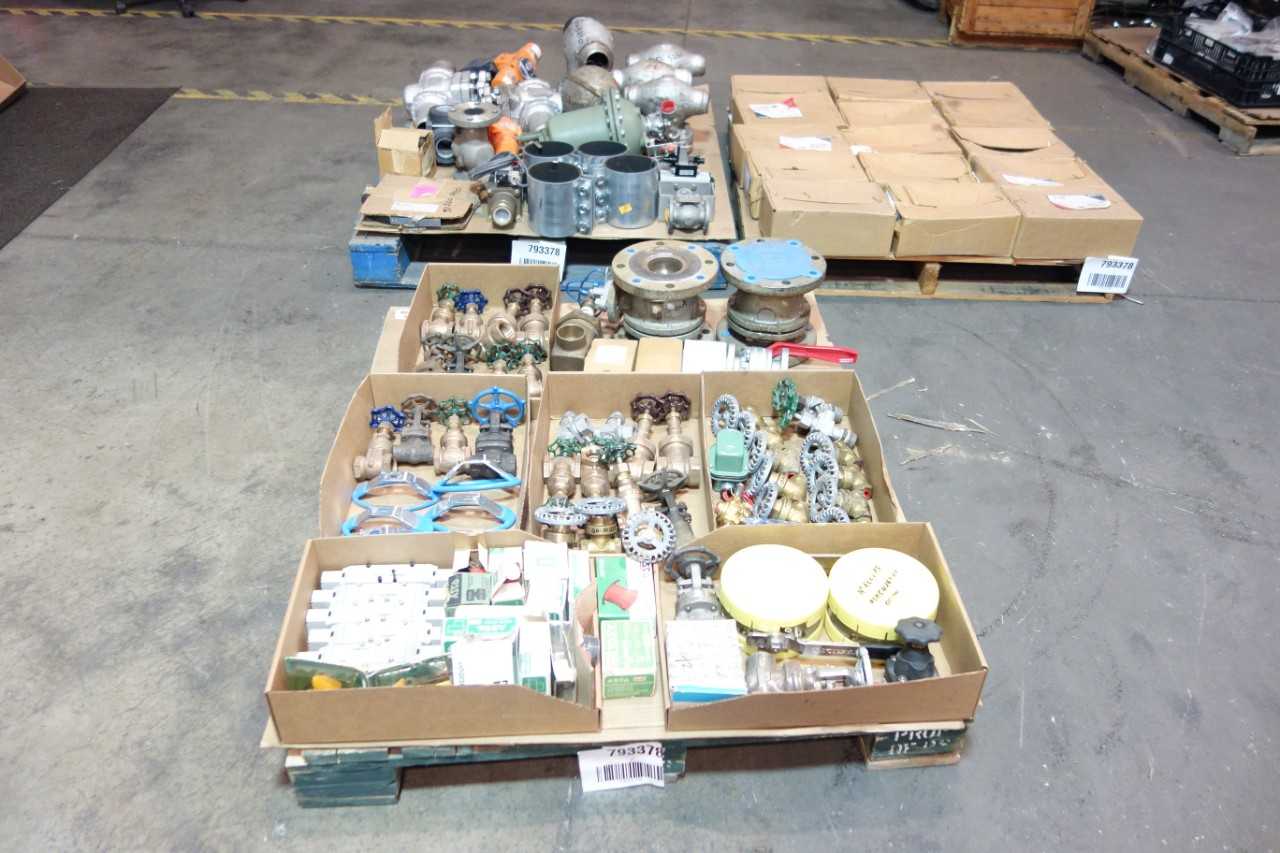 3 PALLETS OF ASSORTED VALVES AND VALVE ACCESSORIES - VALVES
