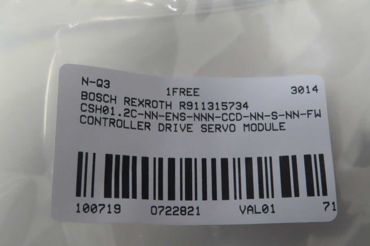 BOSCH REXROTH R911315734 CSH01.2C-NN-ENS-NNN-CCD-NN-S-NN-FW SINGLE AXIS INDRAMAT SERVO CONTROL UNIT SERVO MODULE - SERVO