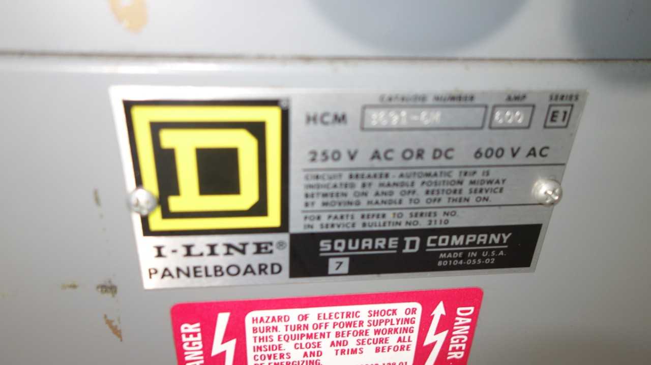 LOT OF 2 ASSORTED SQUARE D I-LINE PANELBOARD CABINET W/ 8 BREAKERS & 7 BREAKERS - CIRCUIT BREAKERS