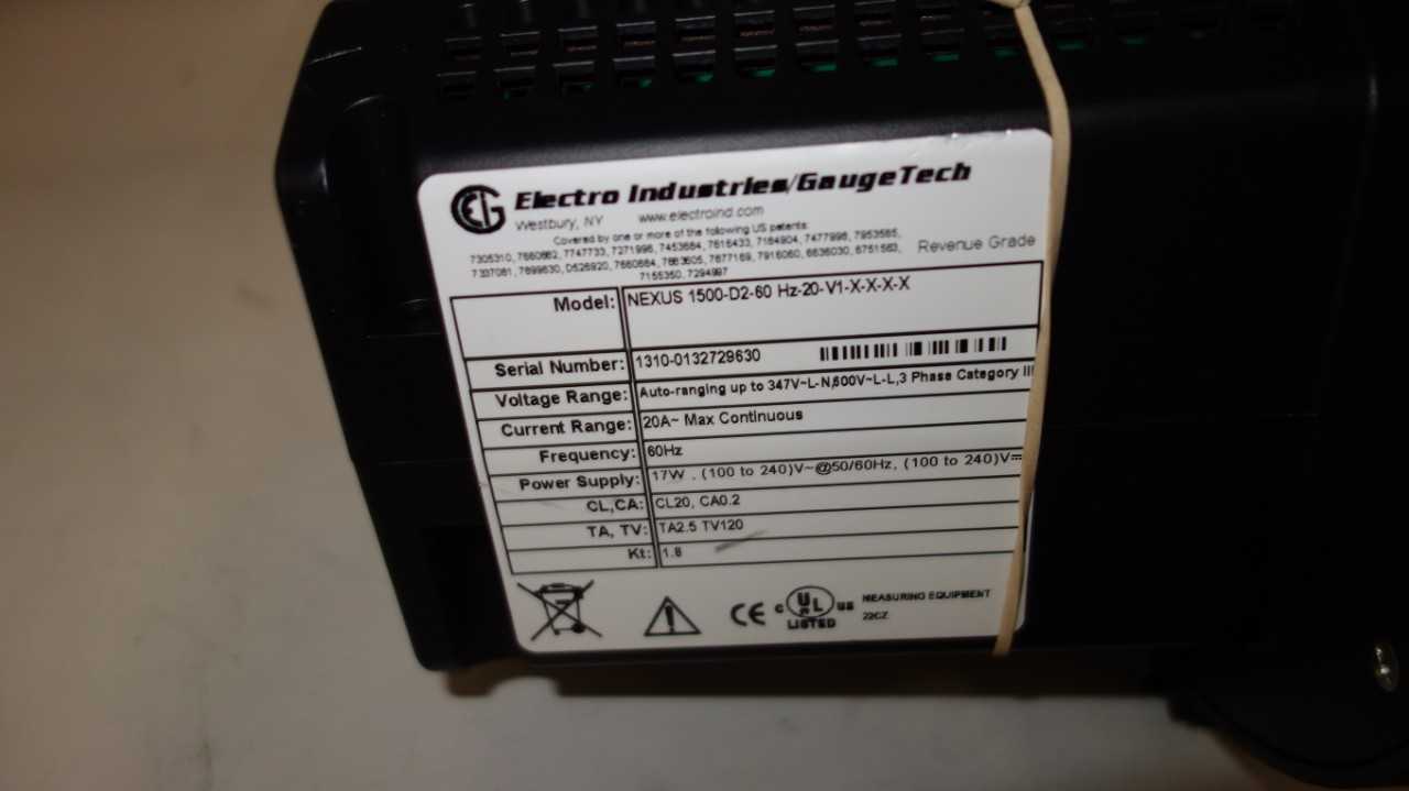 ELECTRO INDUSTRIES NEXUS 1500-D2-60 POWER REVENUE METER - INDUSTRIAL PARTS