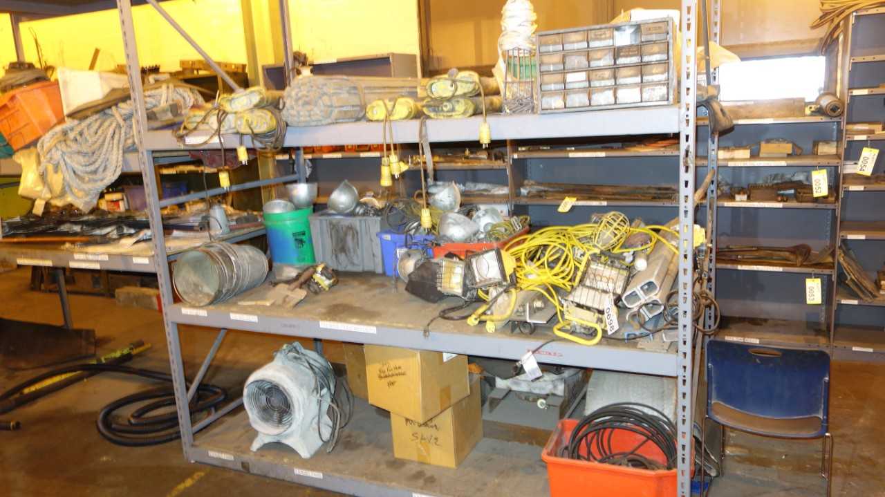 CONTENTS OF SHELF COLUMN, ASSORTED LIGHTING, LIGHT FIXTURES - LIGHTING