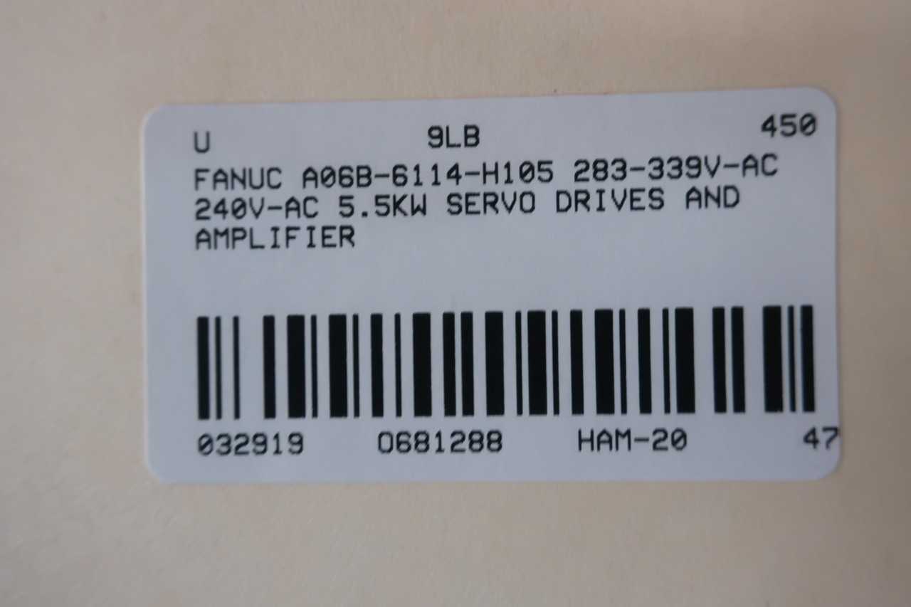 FANUC A06B-6114-H105 AISV 80 SERVO AMPLIFIER 240V-AC 5.5KW - SERVO