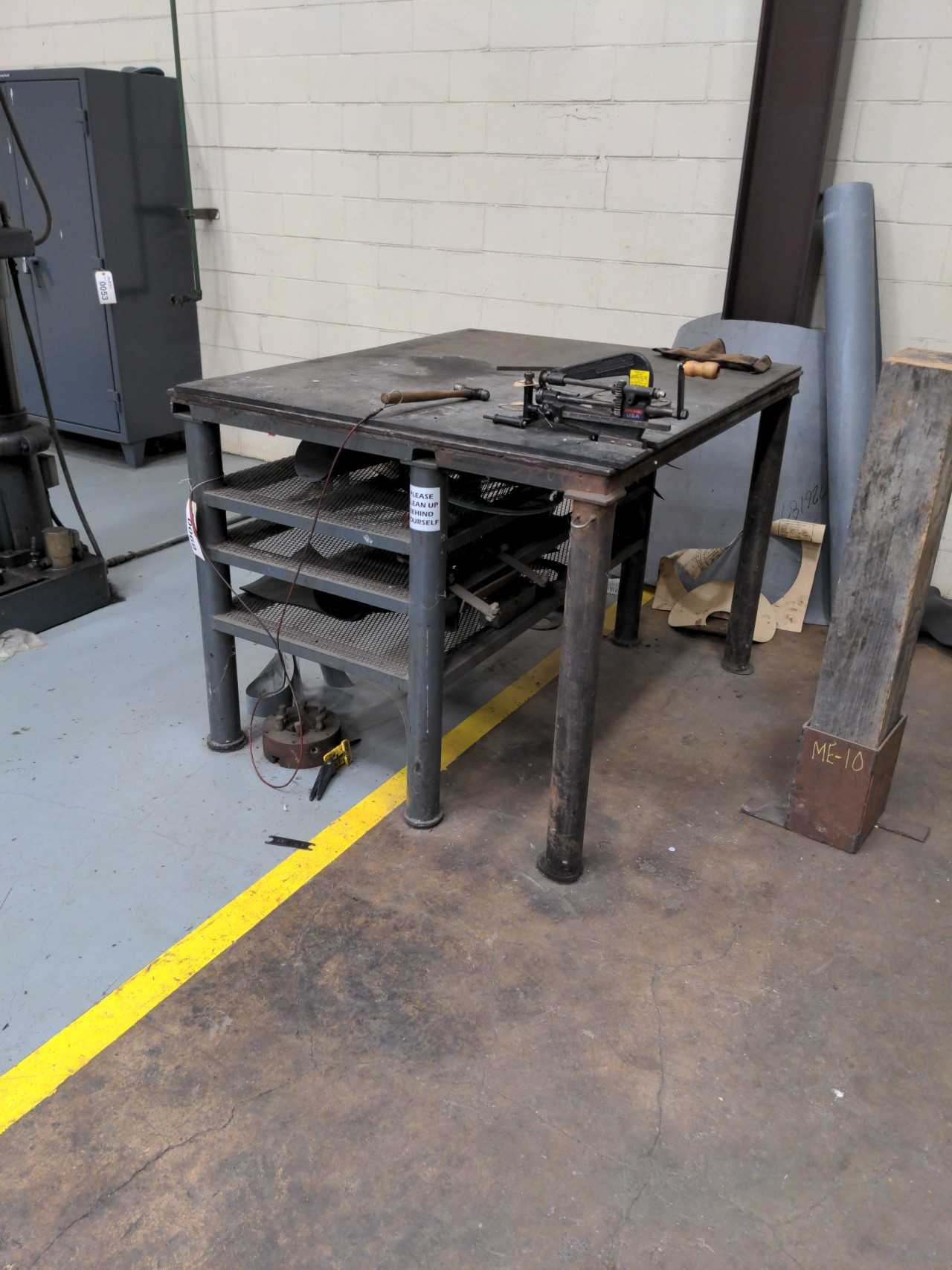 Steel work table with Allen Gasket cutter - MISCELLANEOUS