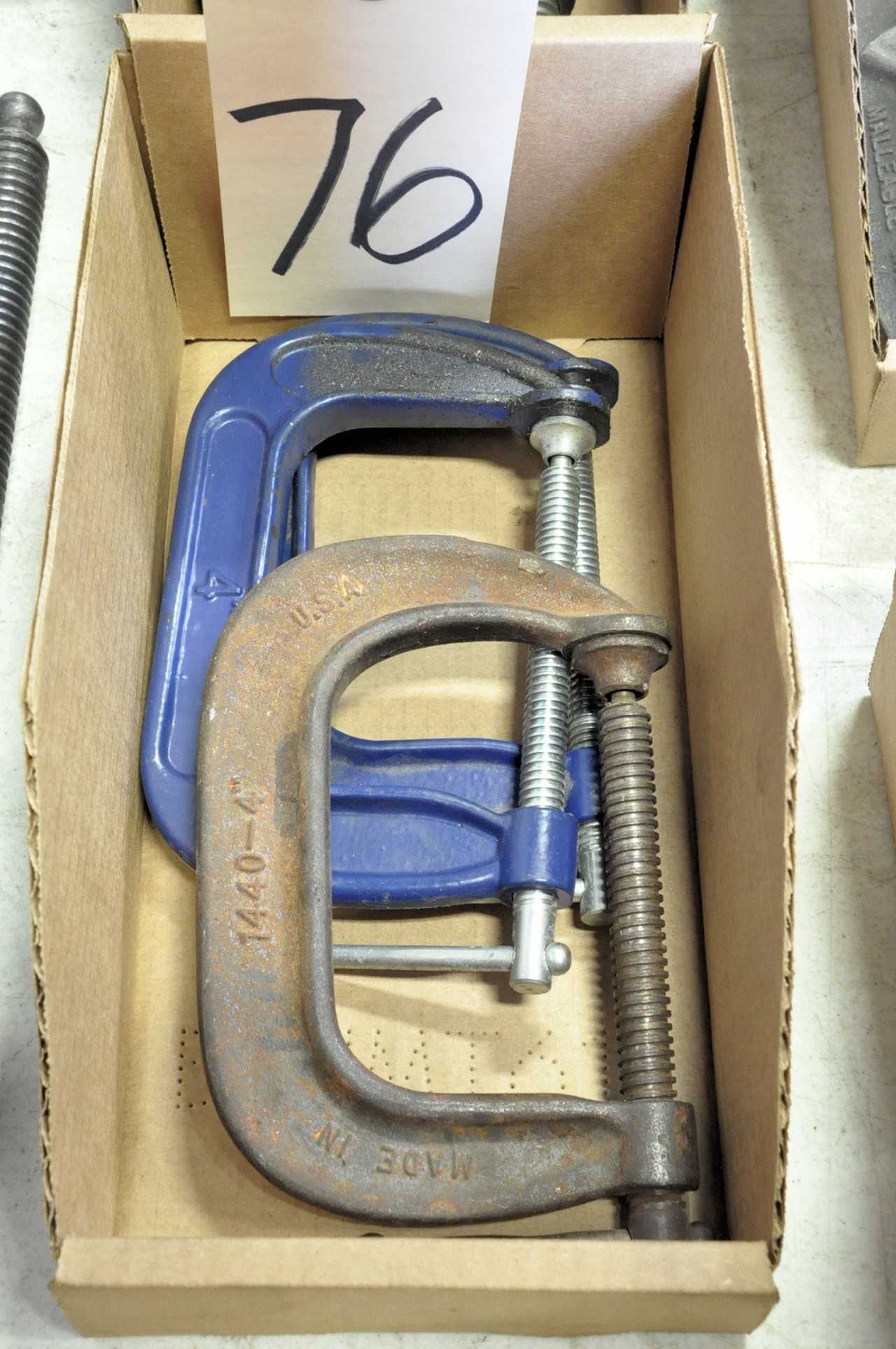 Lot-(3) 4" C-Clamps in (1) Box - HAND TOOLS
