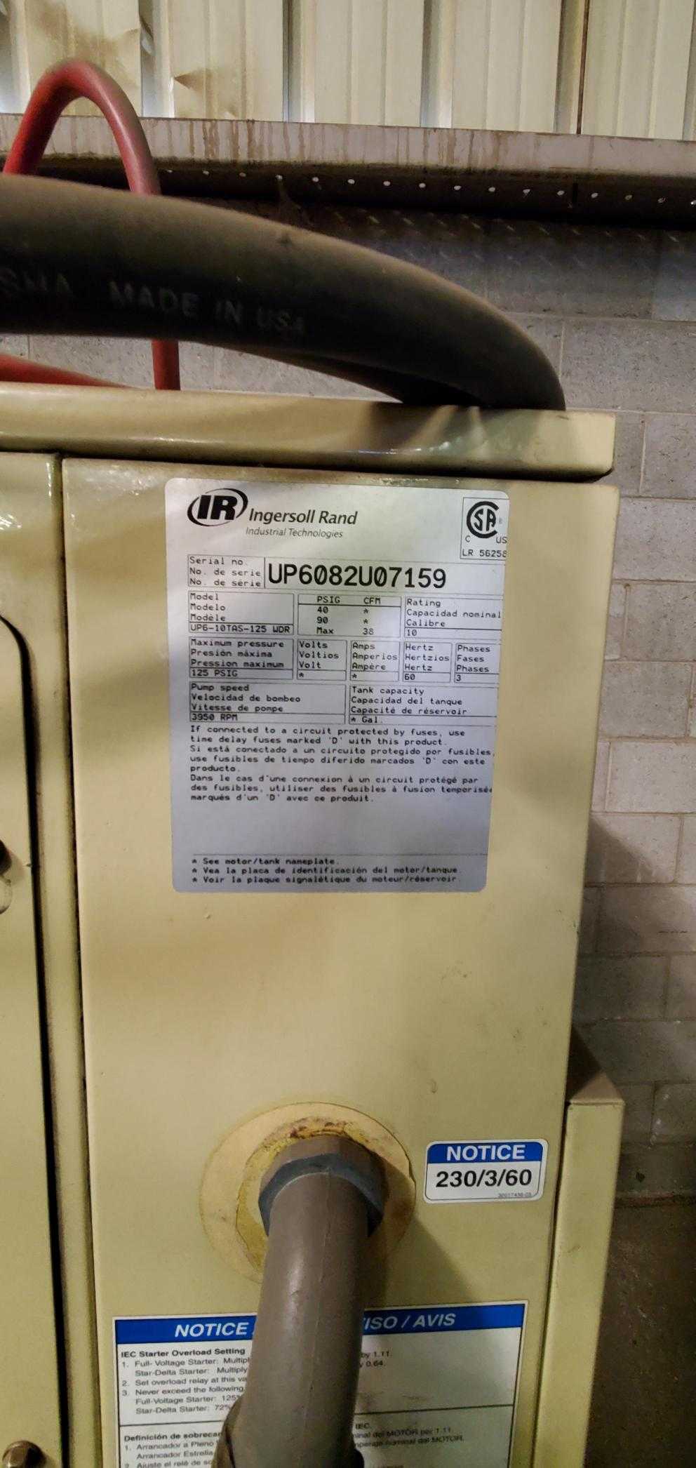 Ingersoll Rand UP6-10TAS-125 WDR Air Compressor - AIR COMPRESSORS