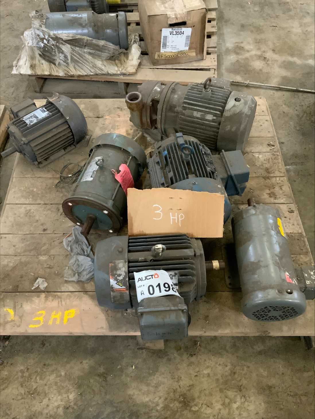 Bulk Lot of 3 HP Motors (Quantity of 6) - ELECTRIC MOTORS Bulk Lot of 3 HP Motors (Quantity of 6) - ELECTRIC MOTORS