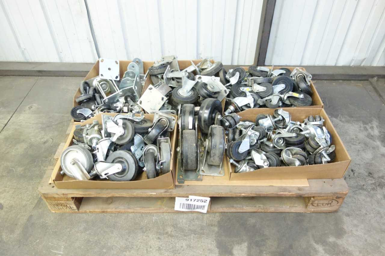 PALLET OF ASSORTED CASTERS AND WHEELS - INDUSTRIAL PARTS