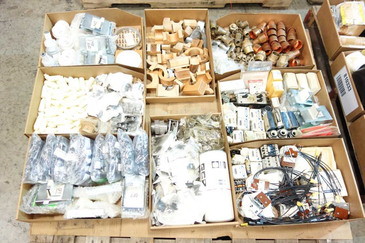 4 PALLETS OF ASSORTED MISCELLANEOUS INDUSTRIAL SURPLUS - ELECTRICAL COMPONENTS