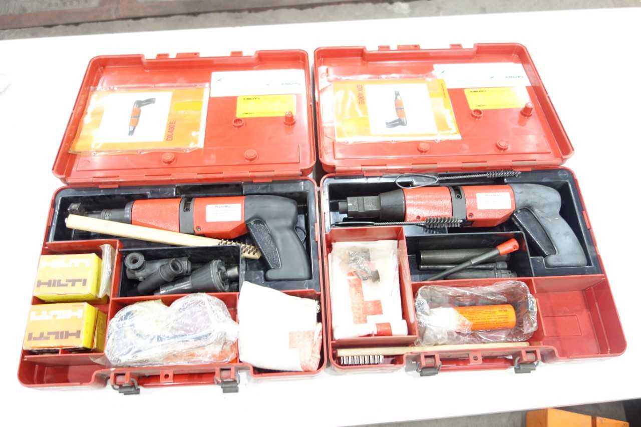 Lot of 2 Hilti DX400B Piston Drive Powder Actuated Nailgun Kit - TOOL STORAGE
