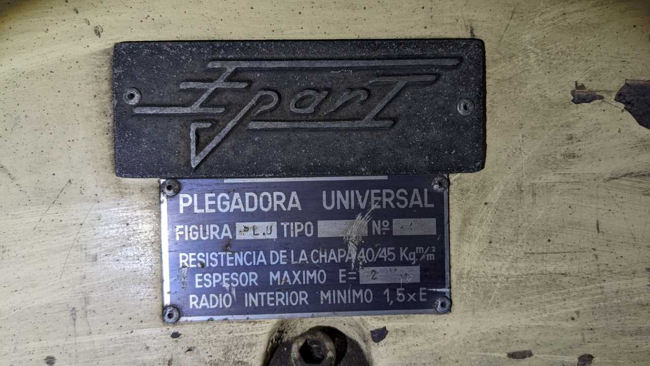 Epart plegadora universal sheer number 4 - PLANT & FACILITY