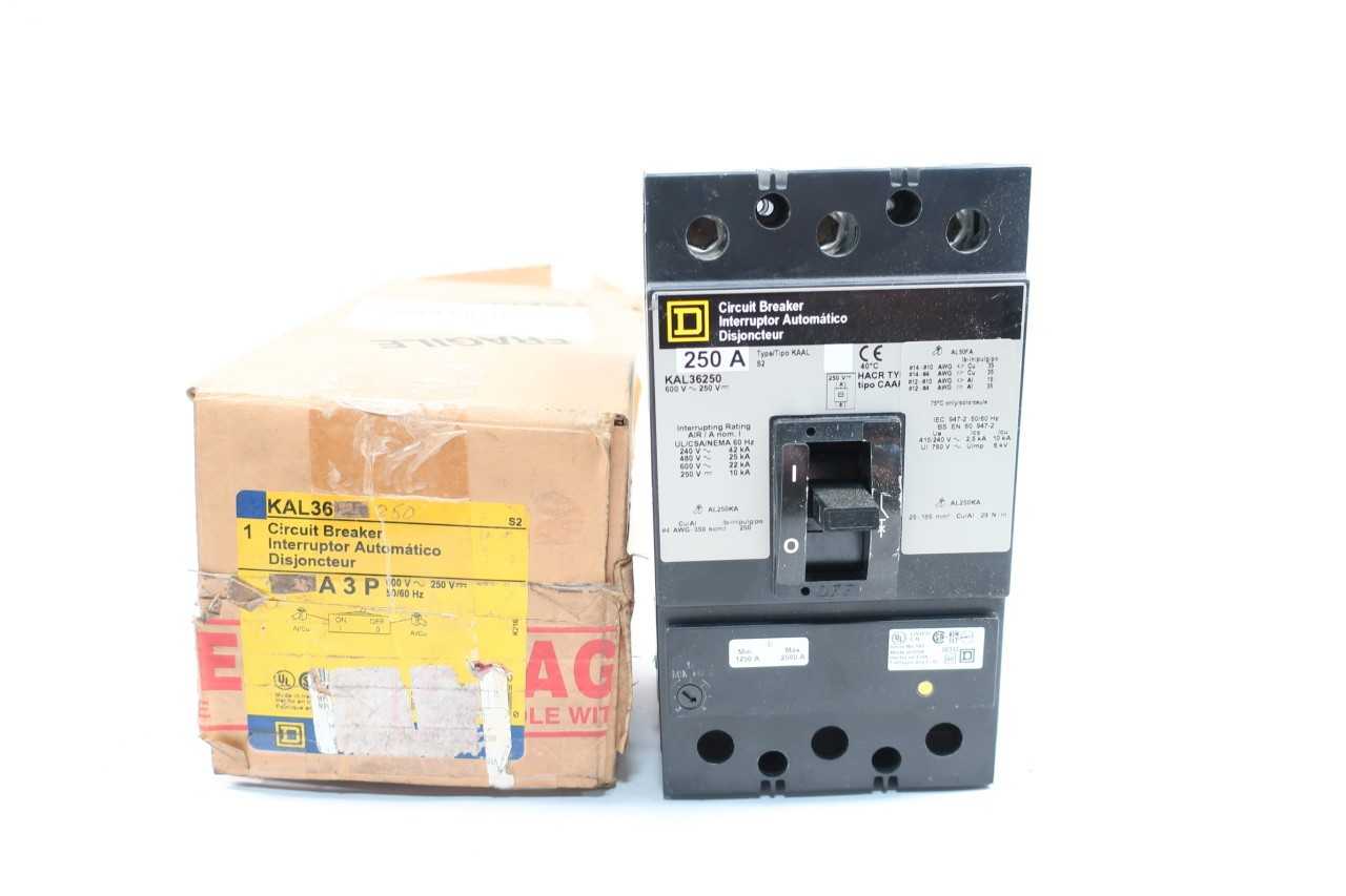 SQUARE D KAL36250 MOLDED CASE CIRCUIT BREAKER 3P 250A AMP 600V-AC - CIRCUIT BREAKERS