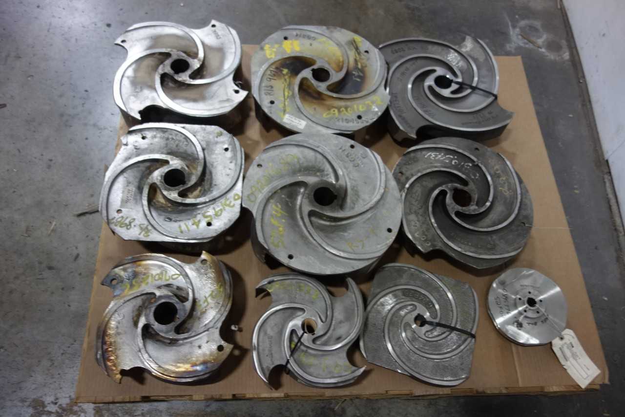 LOT OF ASSORTED PUMP IMPELLERS - INDUSTRIAL PARTS