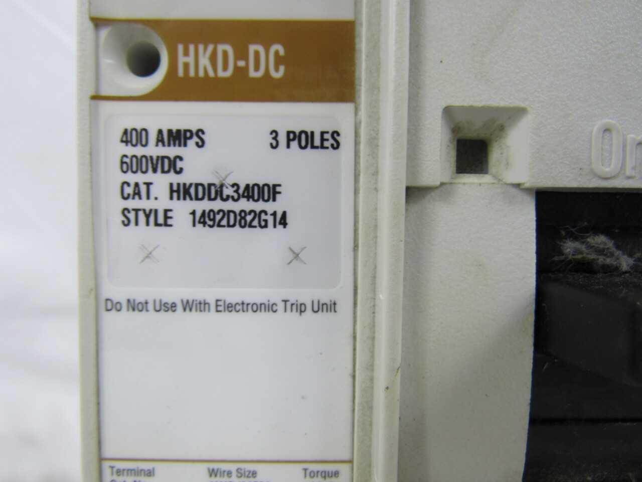 Quantity of 1x HKDDC3400 MCCB/Molded Case Circuit Breaker - CIRCUIT BREAKERS