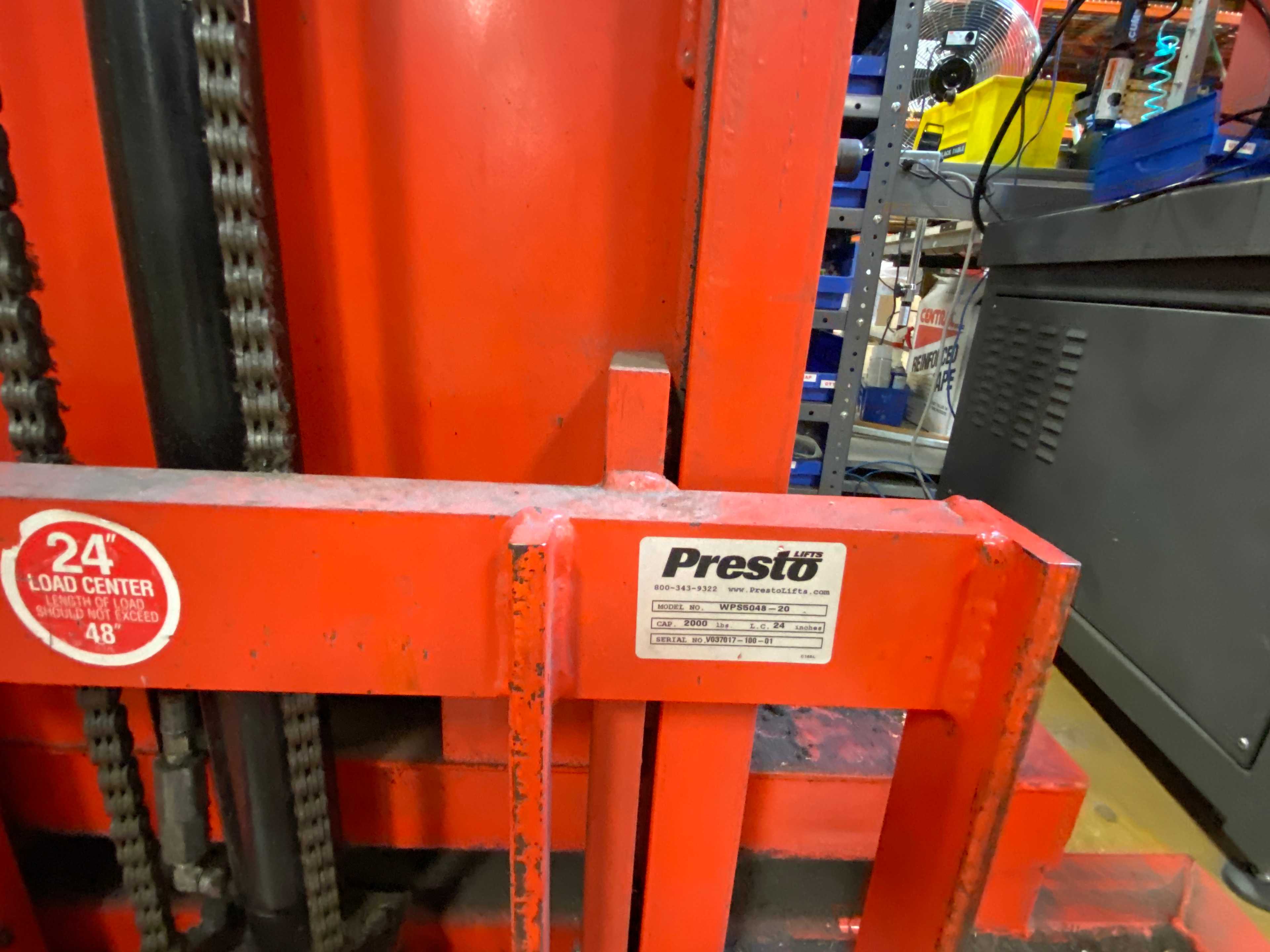 PRESTO LIFTS WPS5048-20 2000 LB CAP LIFT - FORKLIFTS