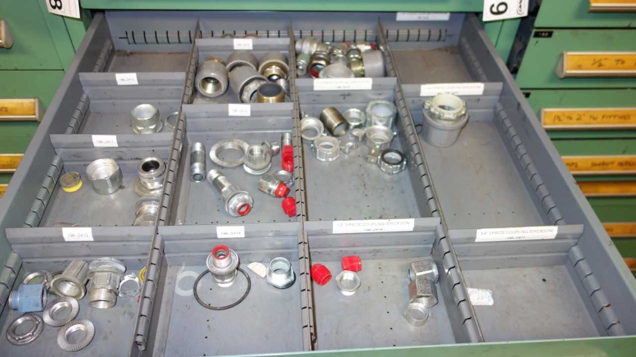 CONTENTS OF CABINET (9 OF 10 DRAWERS), ASSORTED ELECTRICAL - ELECTRICAL COMPONENTS