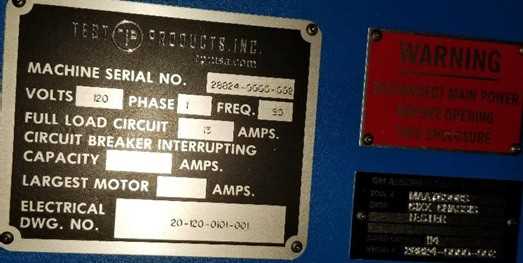 Test Product Inc. Chassis Electrical Tester; Model MAA76908S - ELECTRICAL COMPONENTS
