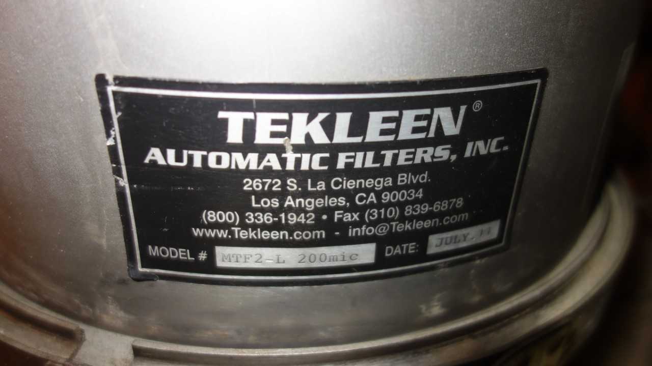TEKLEEN MTF2-L GB6 200 MICRON AUTOMATIC WATER FILTER - PLANT & FACILITY