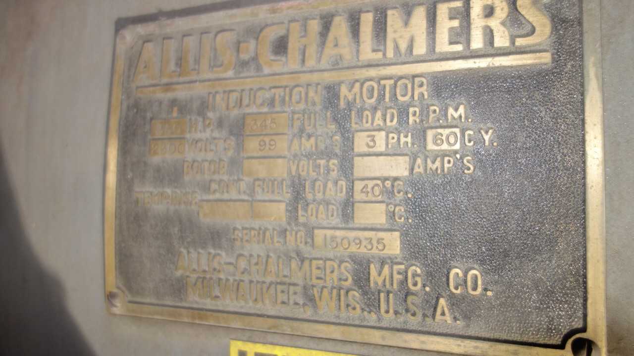 ALLIS CHALMERS 350HP 2300V-AC INDUCTION MOTOR - ELECTRIC MOTORS
