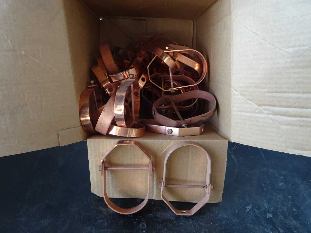 Approx 25, 3in copper Pipe hangers - WIRE MANUFACTURING