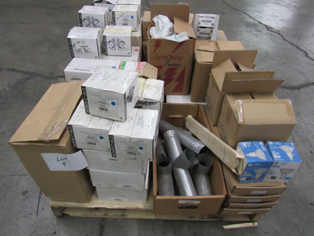 Pallet of 103x Assorted Lights, LEDs, Electric Fans, Electrical Conduit/Fittings & Generators - LIGHTING