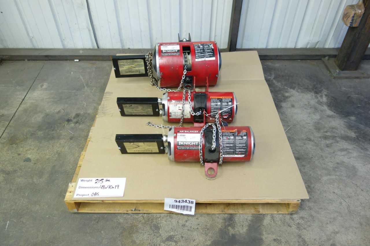 LOT OF 3 KNIGHT TOOL BALANCERS - CRANES