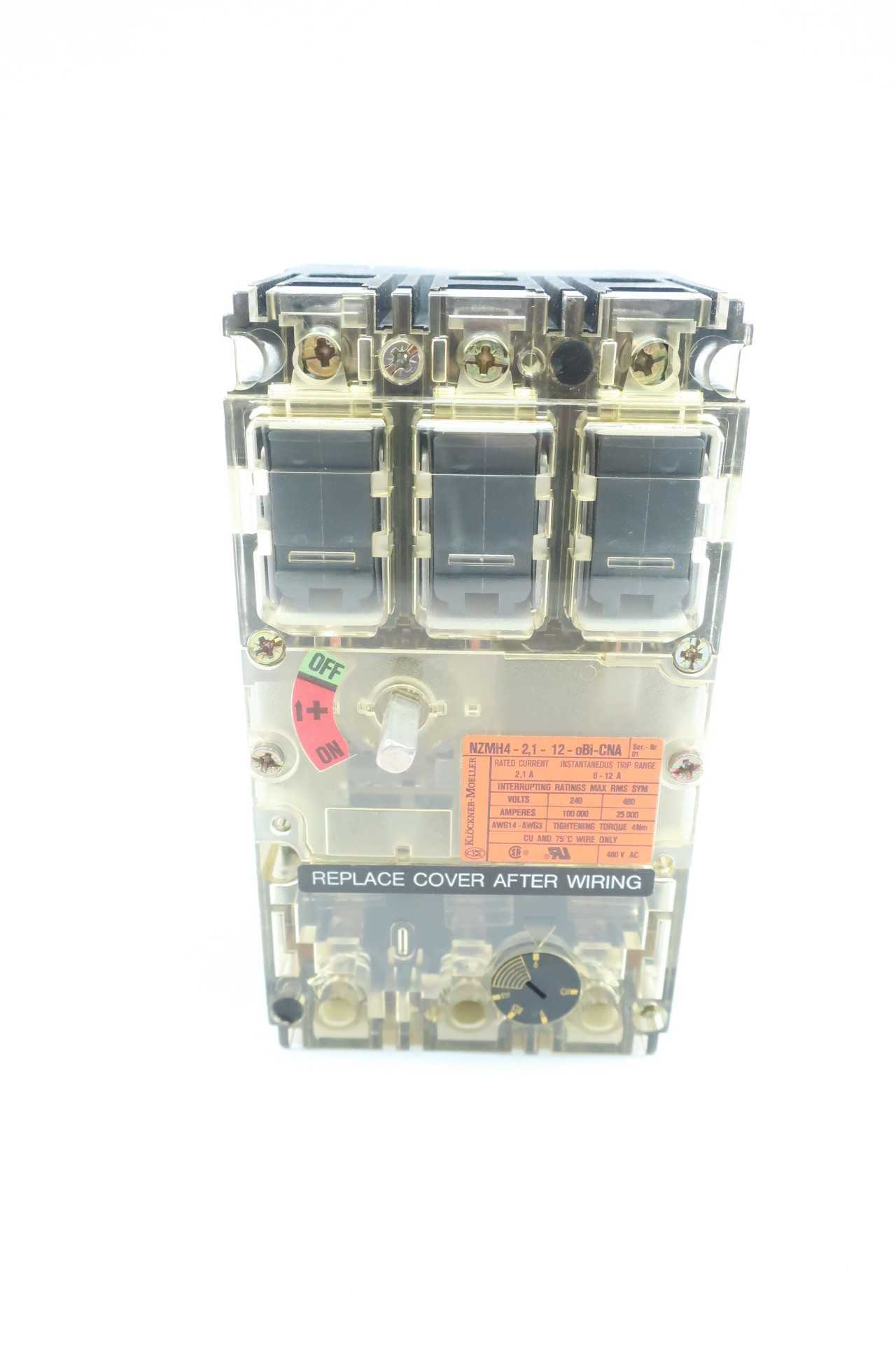 Klockner Moeller NZMH4-2,1-12-OBI-CNA Circuit Breaker 2.1A - CIRCUIT BREAKERS