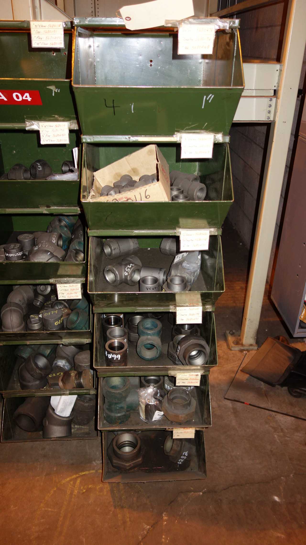 CONTENTS OF 3 SHELF COLUMNS, STEEL FITTINGS - PROCESS EQUIPMENT