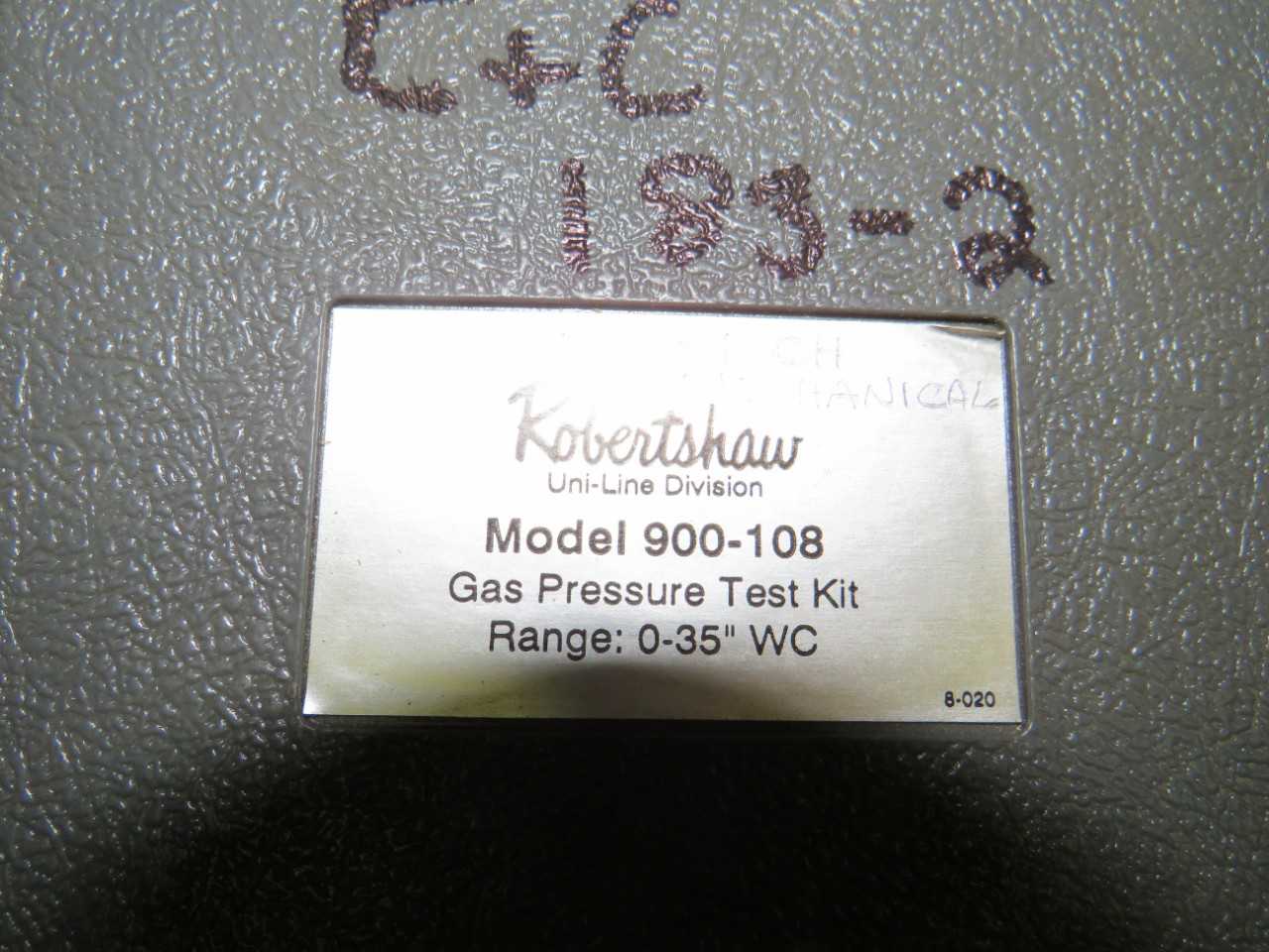 ROBERTSHAW MODEL 900-108 GAS PRESSURE TEST KIT - ELECTRICAL COMPONENTS