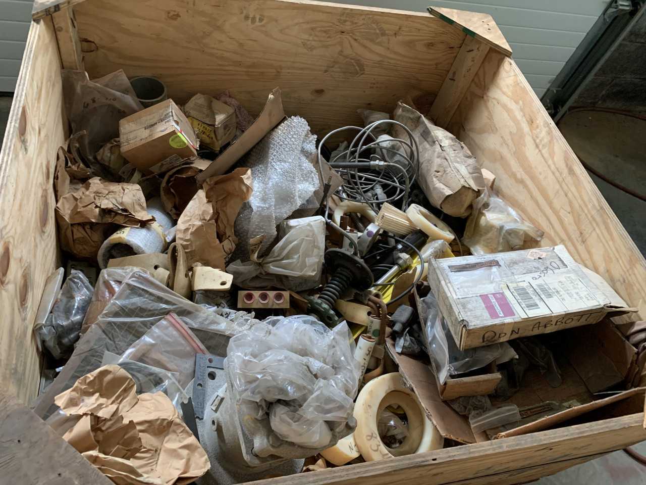 CRATE OF ELECTRICAL AUTOMATION EQUIPMENT PARTS - ELECTRICAL COMPONENTS