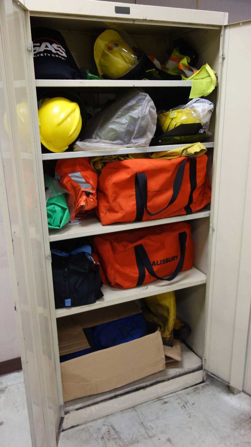 CONTENTS OF CABINET, ASSORTED SAFETY EQUIPMENT - SAFETY EQUIPMENT