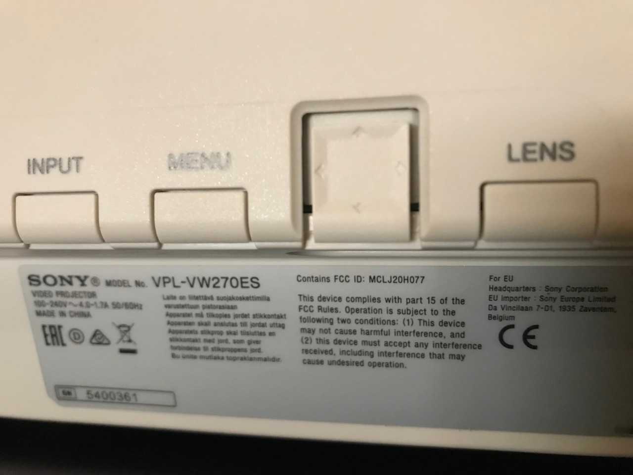 Sony VW260 Projector - Demo Stock - MISCELLANEOUS
