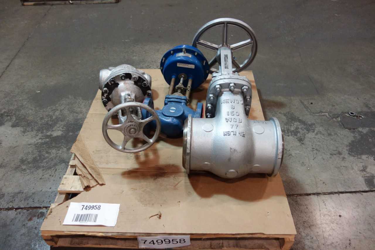 1 PALLET OF ASSORTED WEDGE GATE VALVES, CONTROL VALVE- CRANE, SPIRAX, NEWCO - VALVES