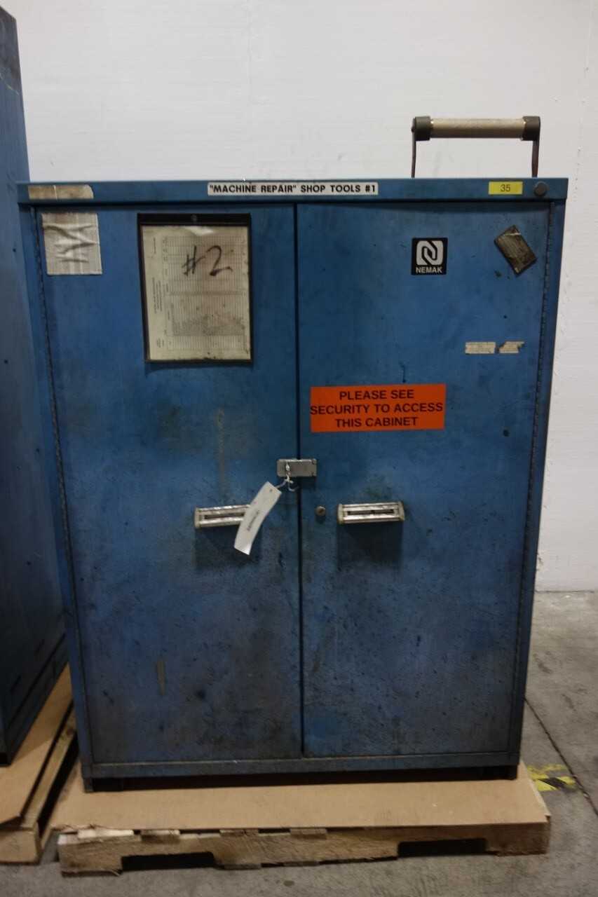LOT OF 2 ASSORTED STORAGE CABINETS - TOOL STORAGE