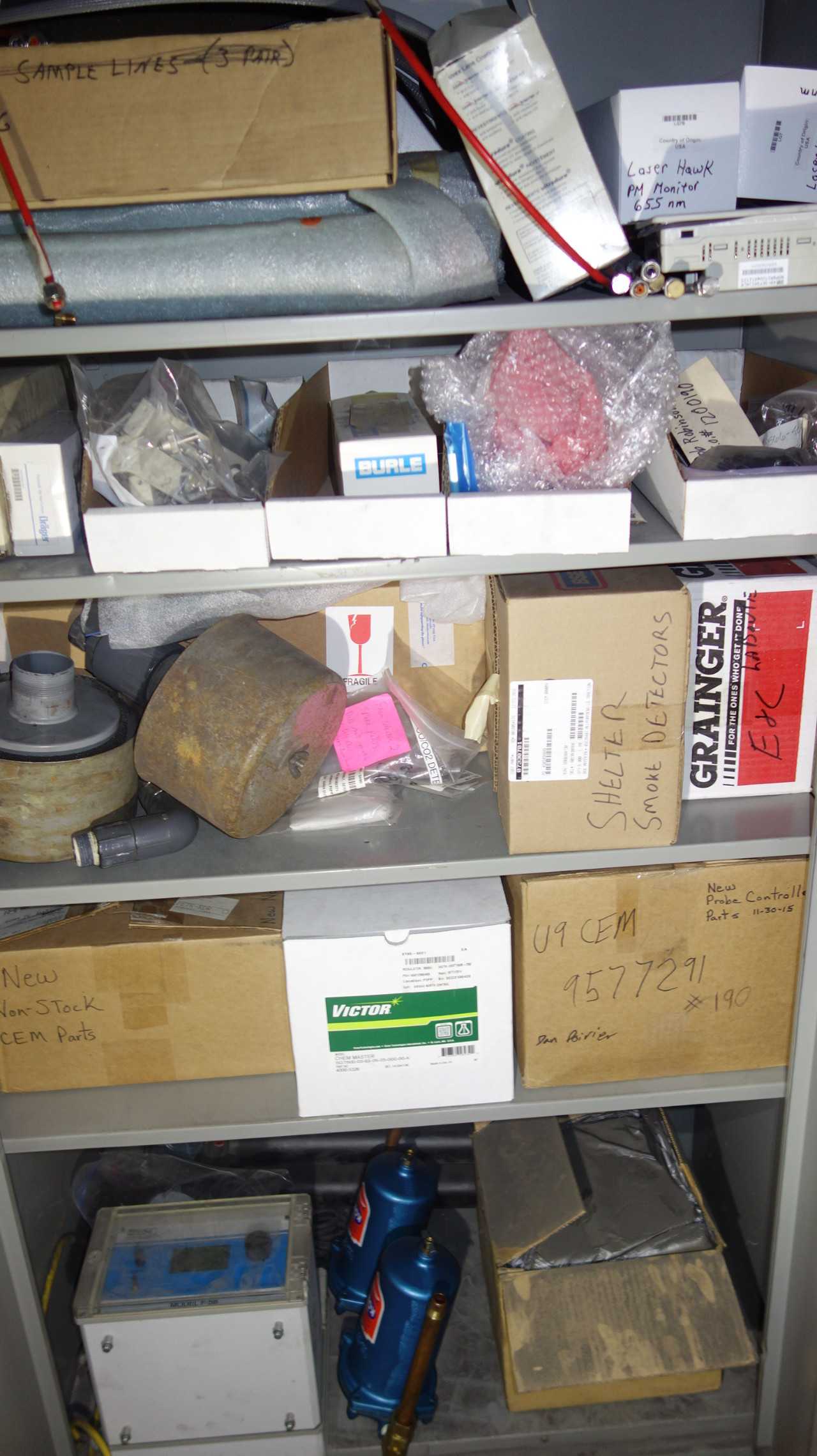 CABINET WITH CONTENTS, ASSORTED MRO LAB SUPPLIES - INDUSTRIAL PARTS