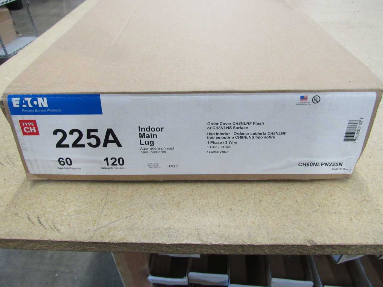 Lot of 1x CH60NLPN225N Electrical Loadcenter - ELECTRICAL COMPONENTS