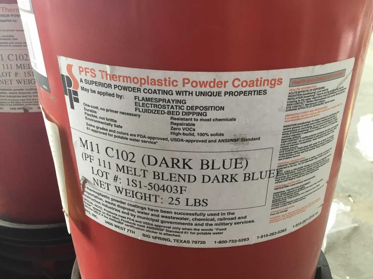 Six Barrels of PSF Thermoplastic Powder Coatings - MISCELLANEOUS