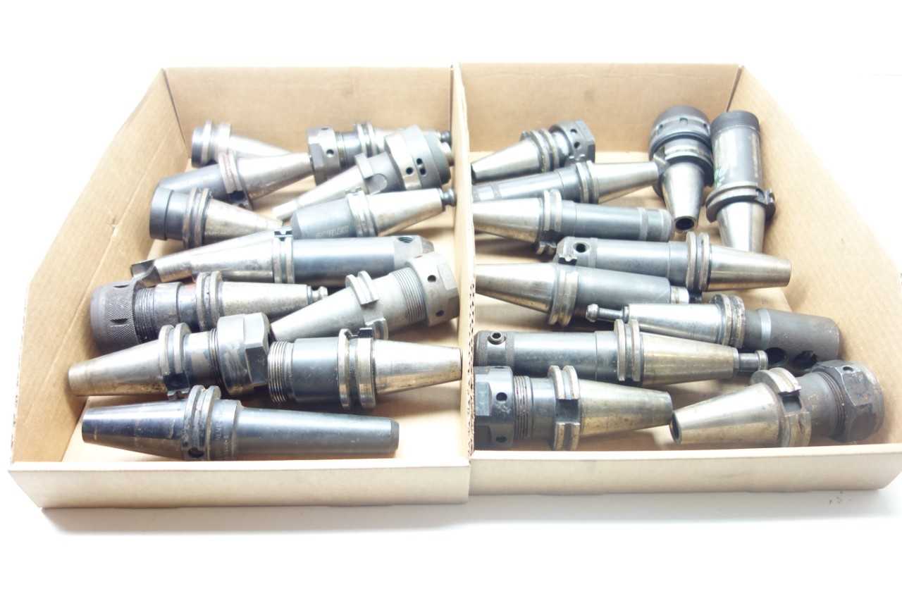 LOT OF ASSORTED CAT40 TOOL HOLDERS - PRECISION COMPONENTS - ELECTRIC POWER TOOLS
