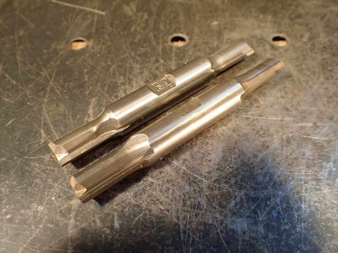 2 Piece Lot 7/16" Straight Flute Center Cutting Double End Mills: 1/2" Shank USA - END MILLS