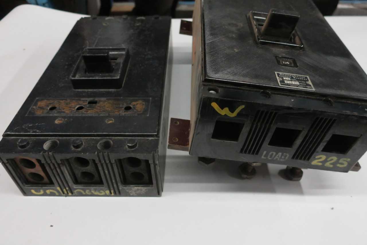 LOT OF 2 ASSORTED WESTINGHOUSE 3P CIRCUIT BREAKERS - CIRCUIT BREAKERS