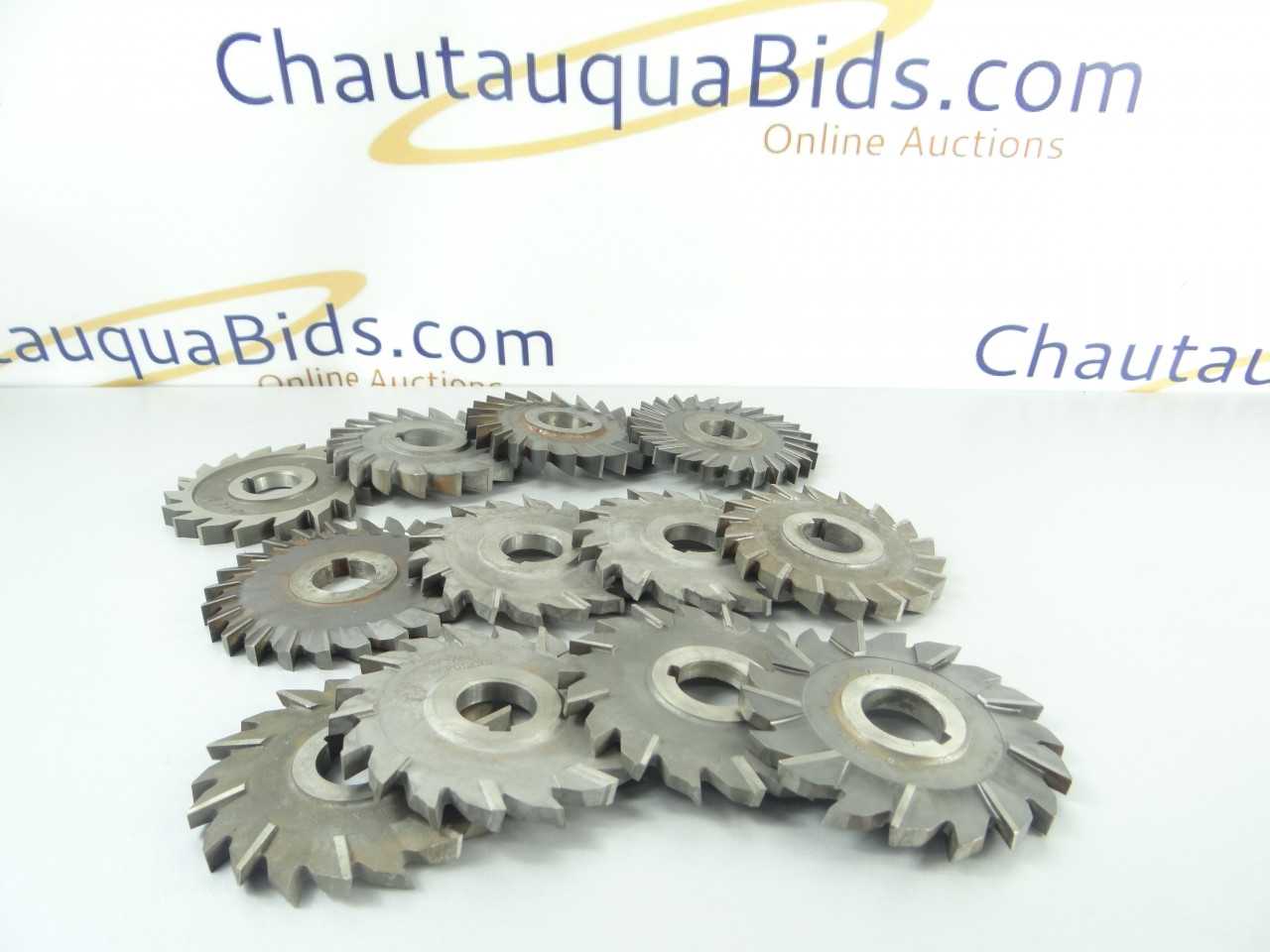 Lot of 12 HSS Staggered Straight Tooth Milling Cutters - METAL SAWS